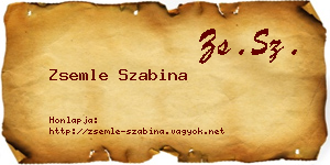 Zsemle Szabina névjegykártya